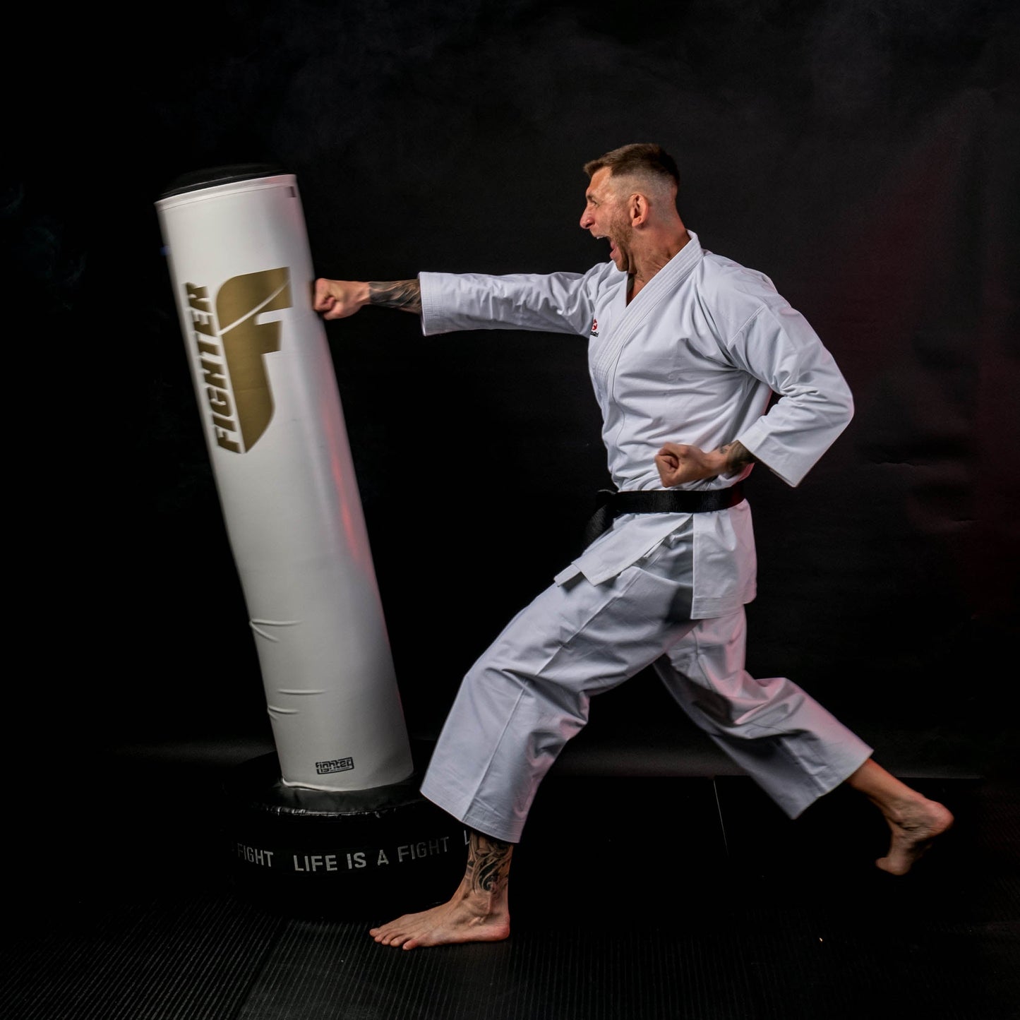 Sac de boxe autoportant Fighter Classic - kaki/noir, FSBF-EV-1002