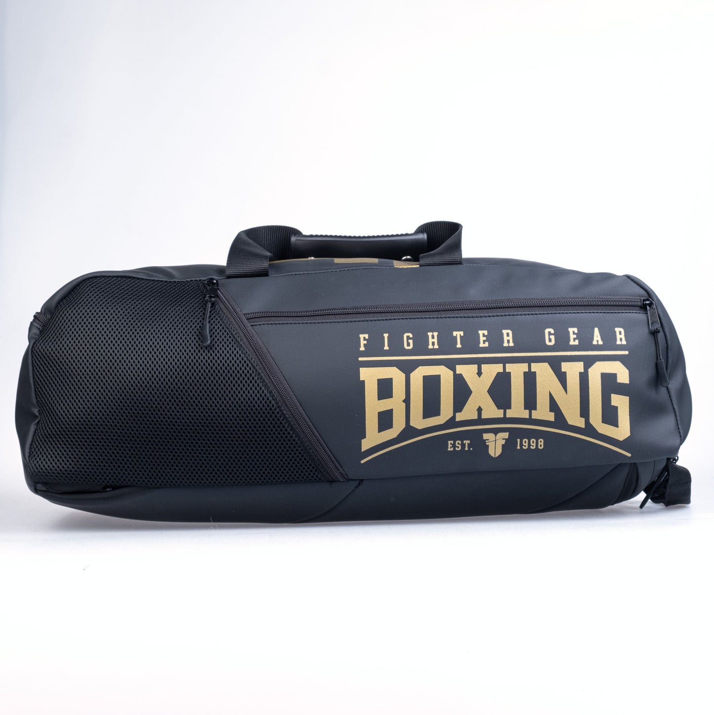 Sac de sport de boxe Fighter noir/doré similicuir