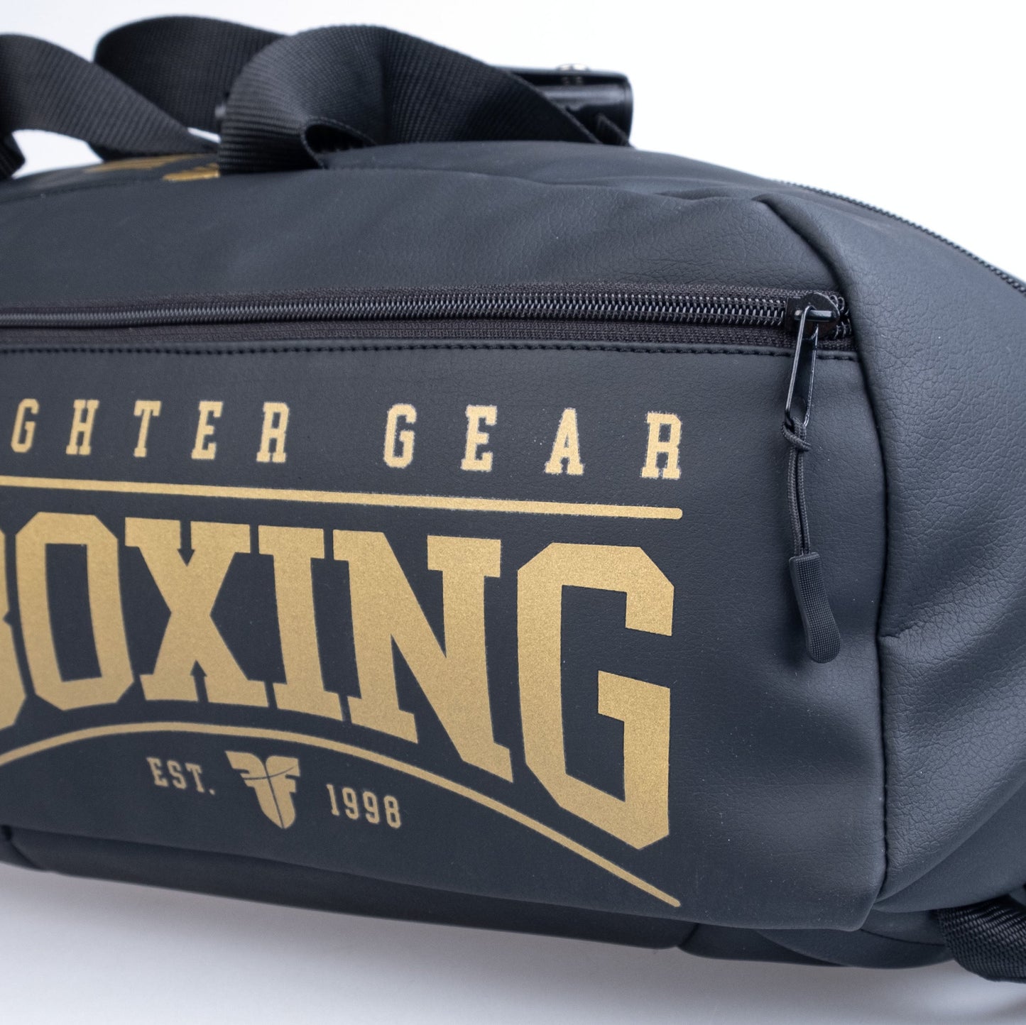 Sac de sport de boxe Fighter noir/doré similicuir