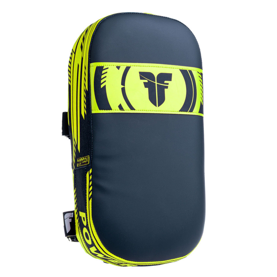 Bouclier de combat thaïlandais MAXI - Série Power - noir/jaune fluo - Fighter Sport