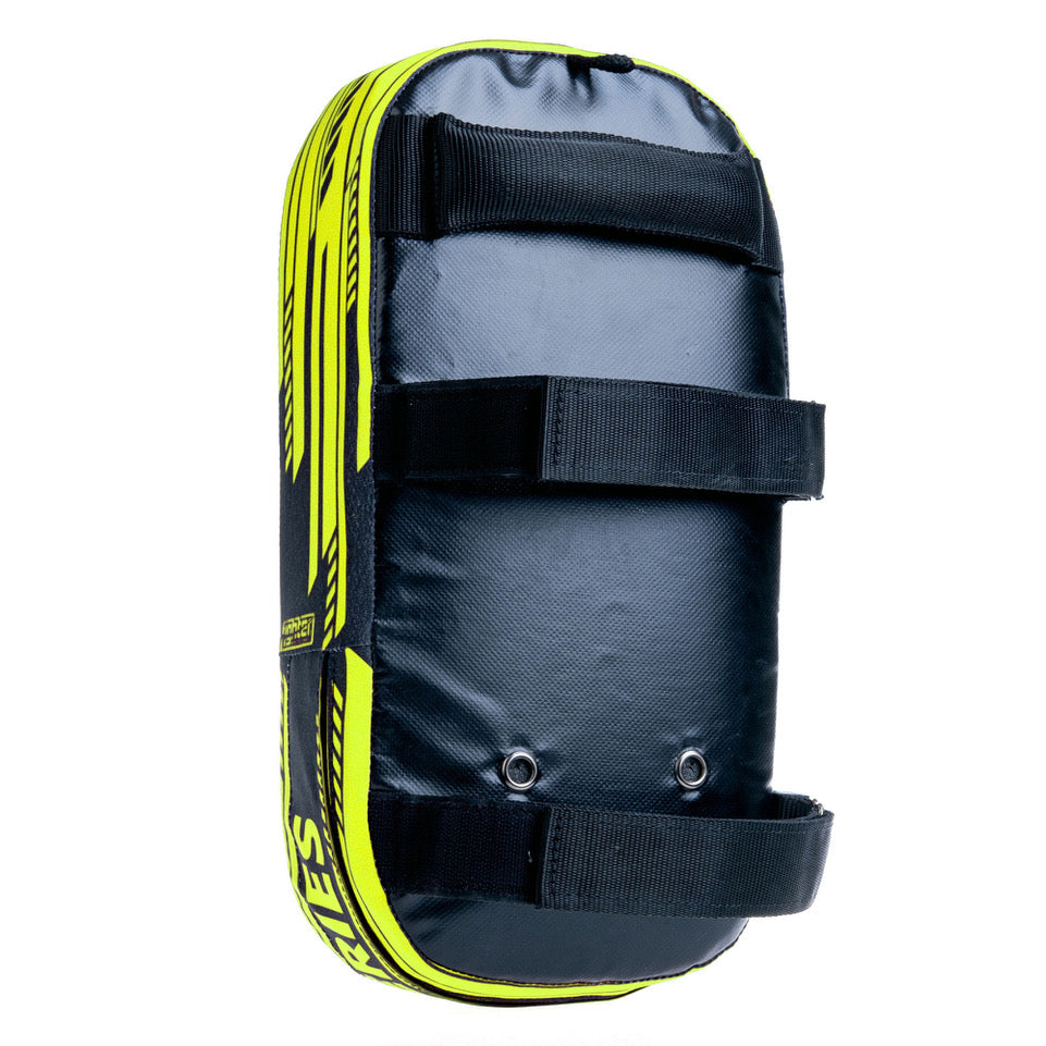 Bouclier de combat thaïlandais MAXI - Série Power - noir/jaune fluo - Fighter Sport