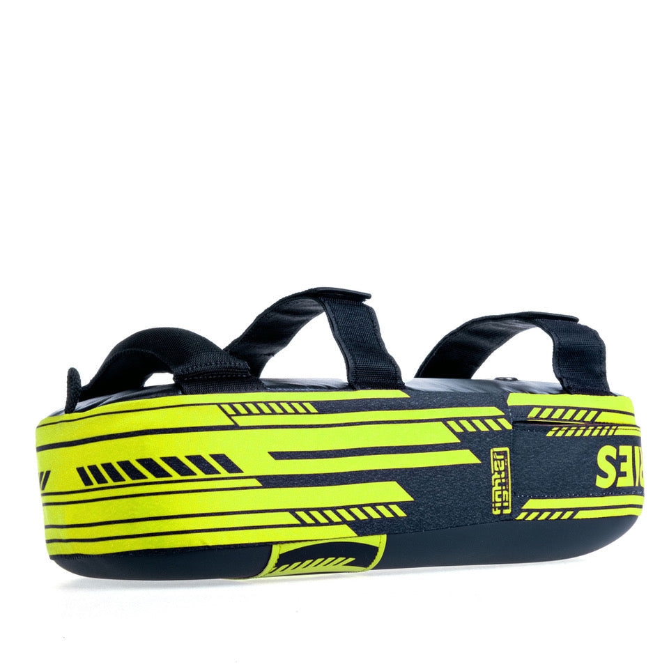Bouclier de combat thaïlandais MAXI - Série Power - noir/jaune fluo - Fighter Sport