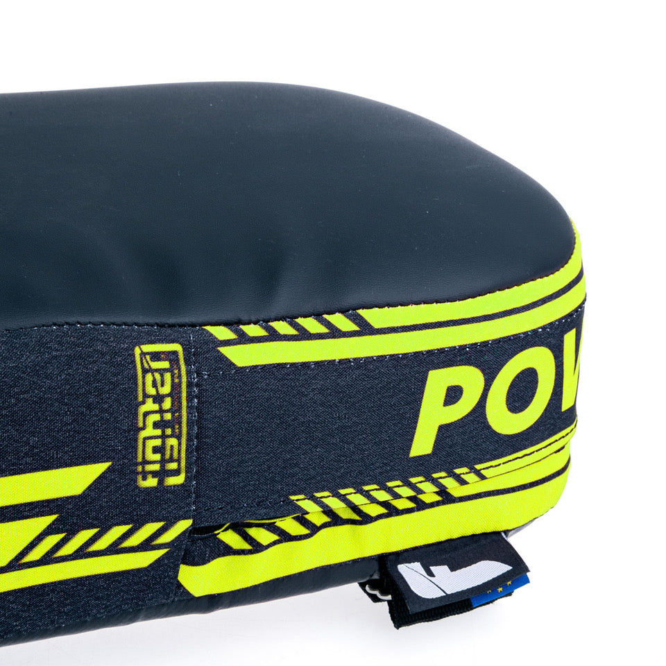 Bouclier de combat thaïlandais MAXI - Série Power - noir/jaune fluo - Fighter Sport