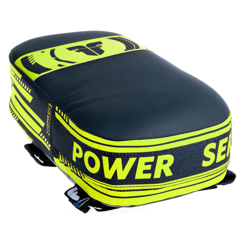 Bouclier de combat thaïlandais MAXI - Série Power - noir/jaune fluo - Fighter Sport