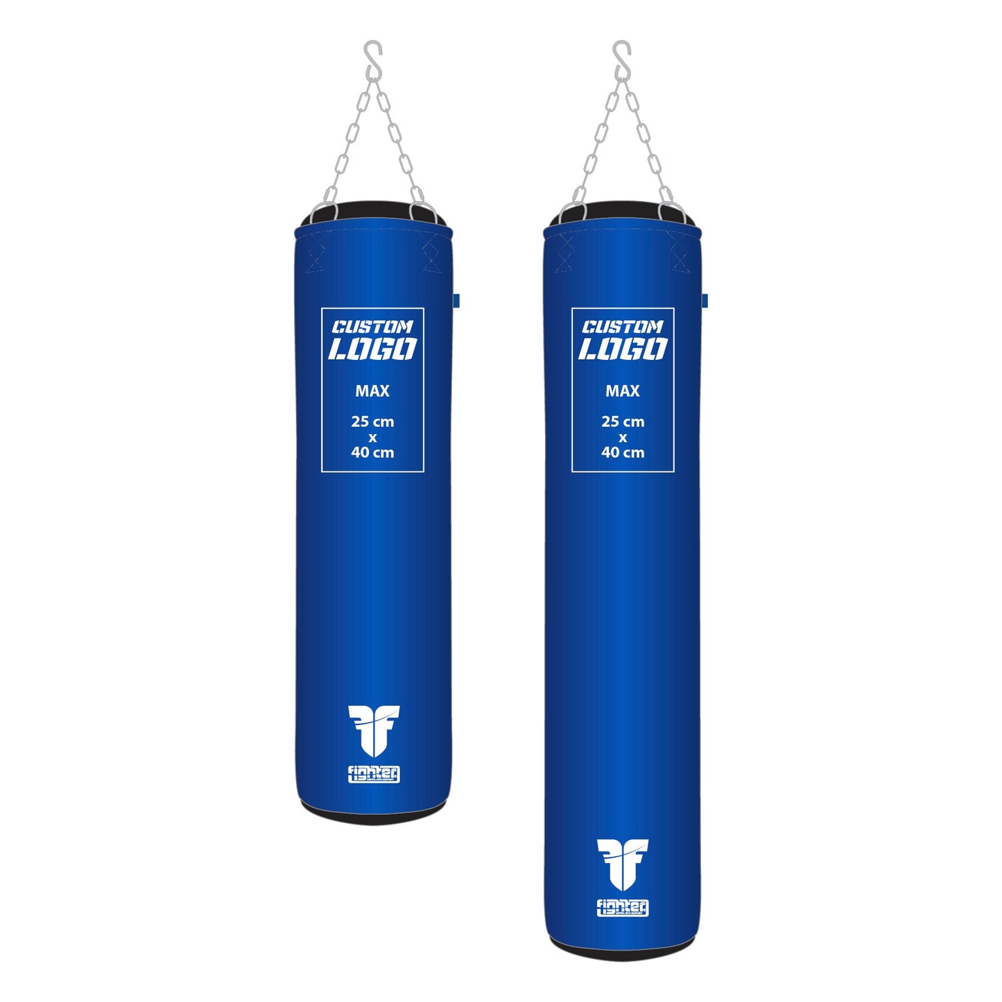 Sac de boxe Fighter Professional - logo personnalisé, 150 cm et 180 cm ; diamètre 36 cm