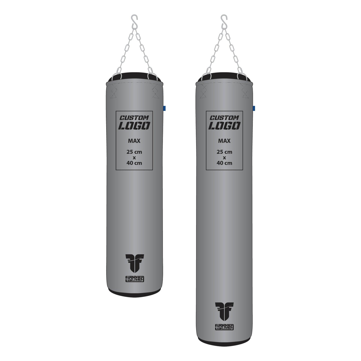 Sac de boxe Fighter Professional - logo personnalisé, 150 cm et 180 cm ; diamètre 36 cm