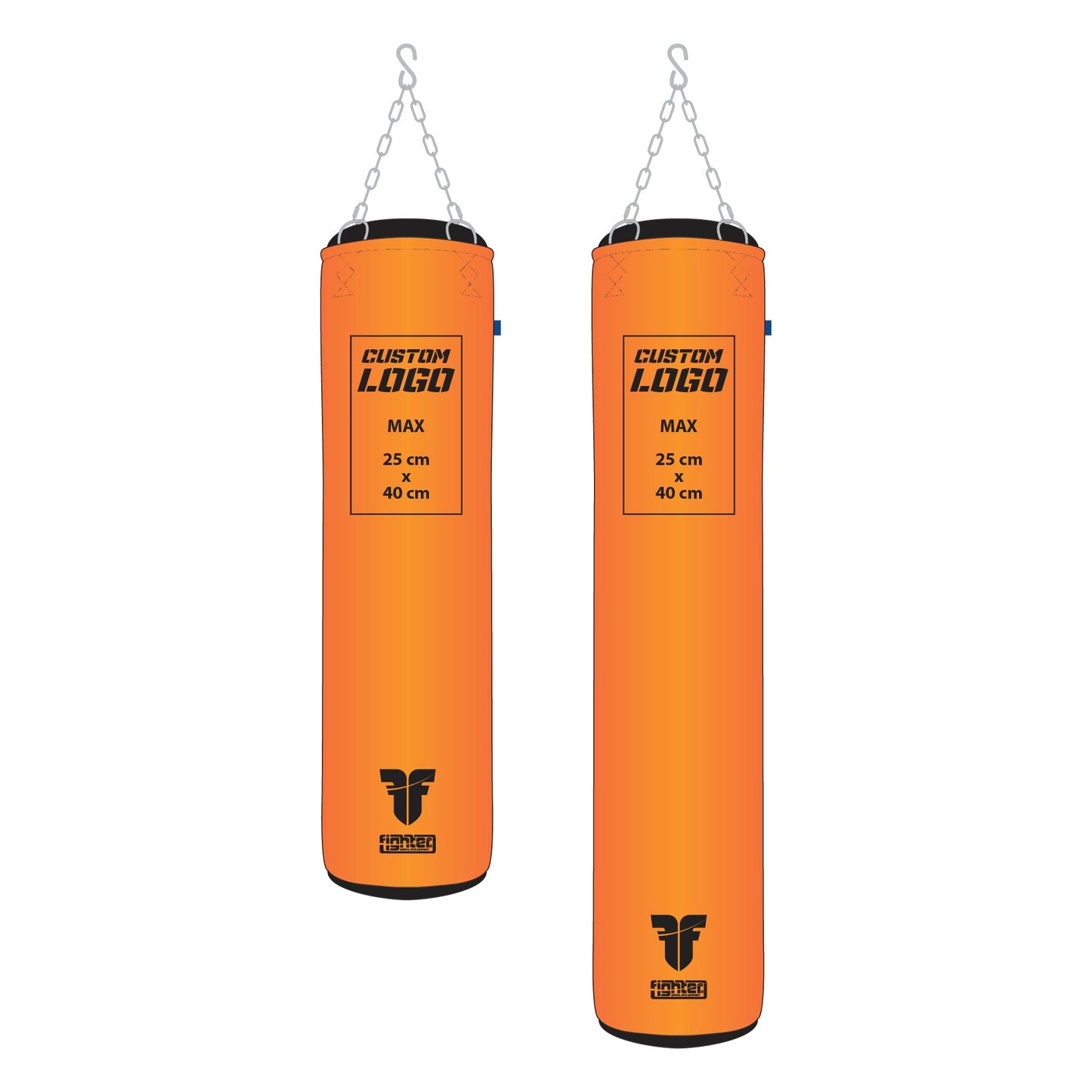 Sac de boxe Fighter Professional - logo personnalisé, 150 cm et 180 cm ; diamètre 36 cm