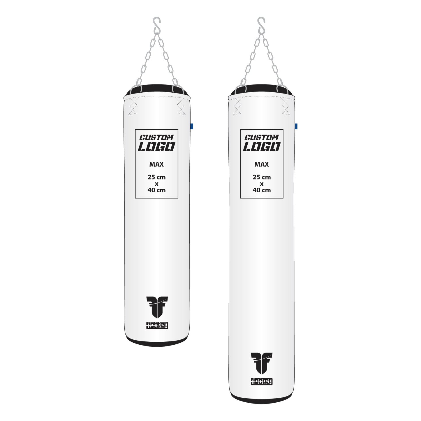 Sac de boxe Fighter Professional - logo personnalisé, 150 cm et 180 cm ; diamètre 36 cm