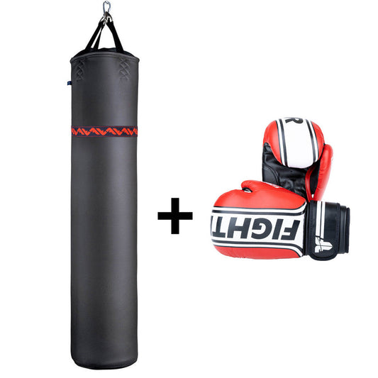 Coffret en édition limitée : sac de boxe Fighter pour enfants et gants Fighter Basic Stripe